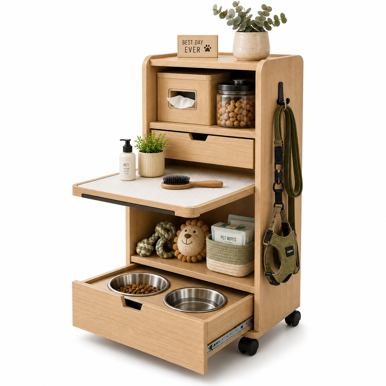 auagaingo™ Roll-Away Pet Routine & Care Console
