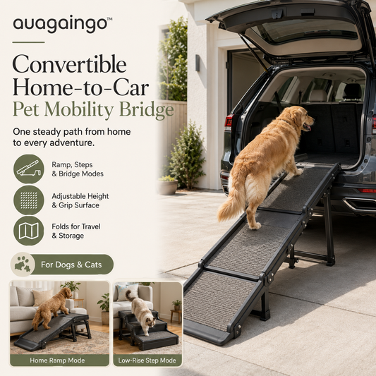 auagaingo™ Convertible Home-to-Car Pet Mobility Bridge