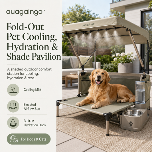 auagaingo™ Fold-Out Pet Cooling, Hydration & Shade Pavilion